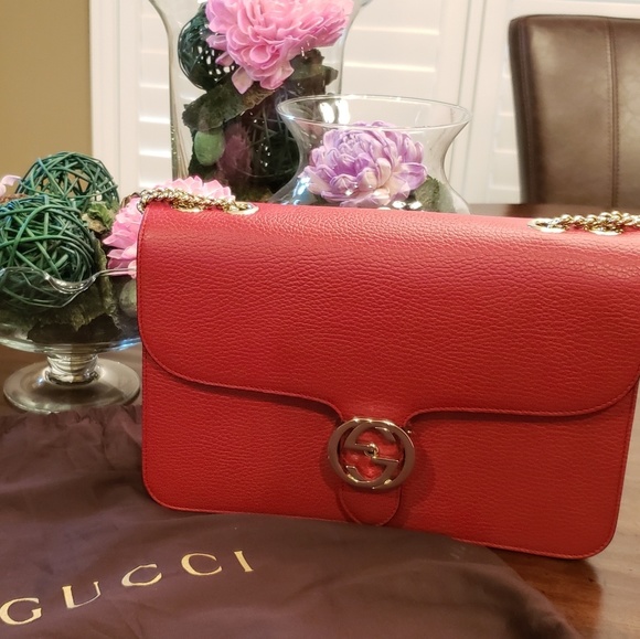 Gucci Interlocking GG Leather EUC Bag - Picture 1 of 8